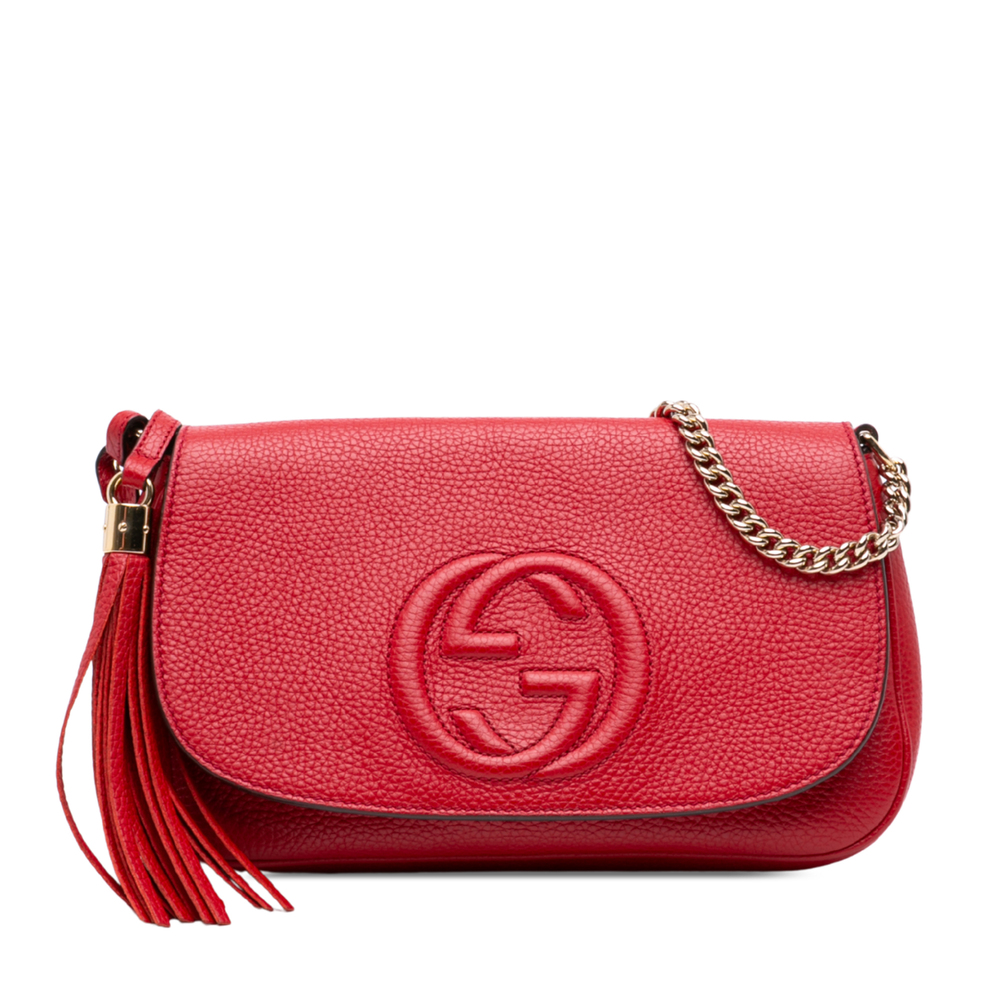 Pre-Loved Gucci Medium Calfskin Soho Chain Flap Crossbody